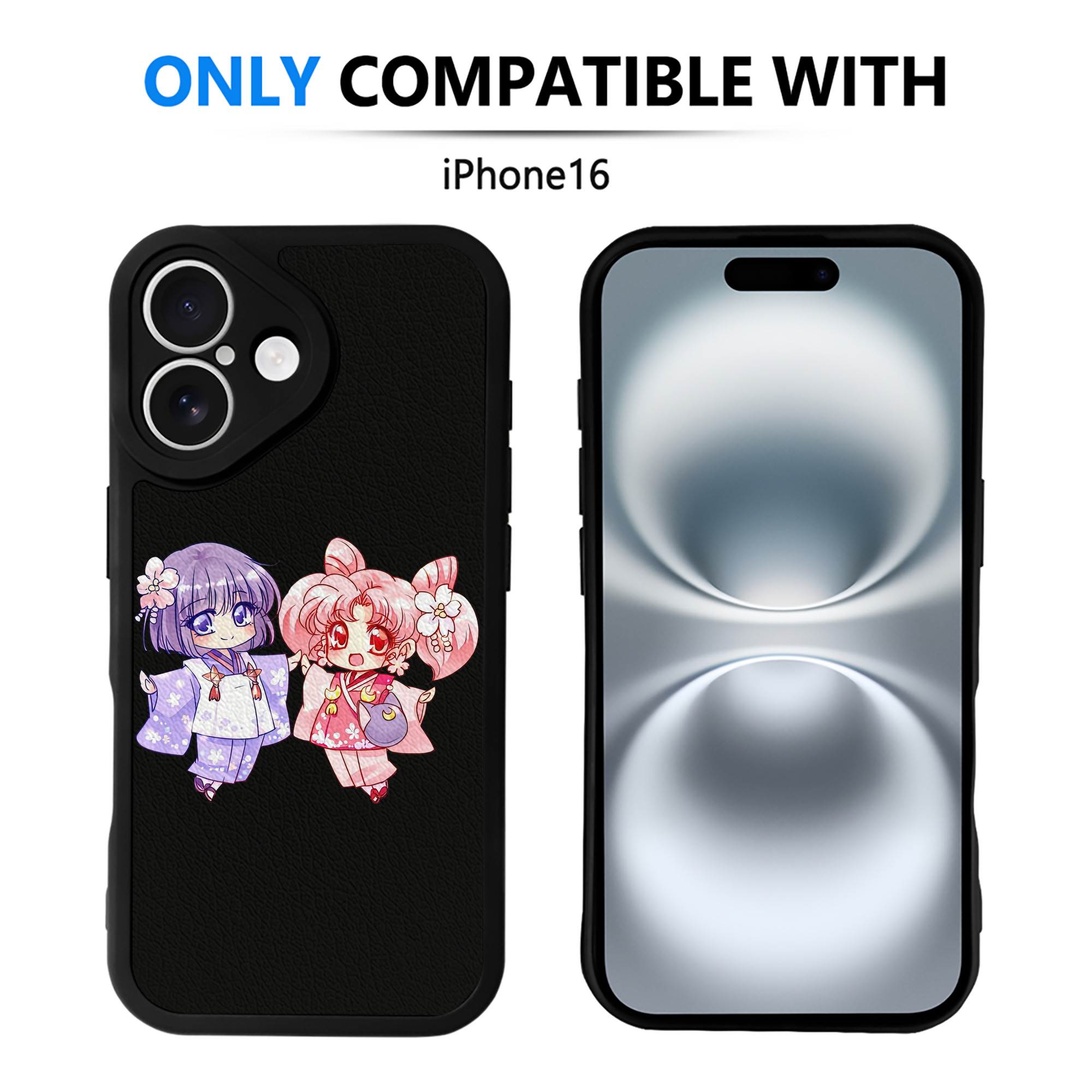 （画像用） 美少女戦士セーラームーン ちびうさ Sailor Moon Chibiusa Tsukino Usagi Small Lady Serenity 【iPhone 16シリーズ対応】シリコンスマホケース（レザー調） 材質：シリコン
